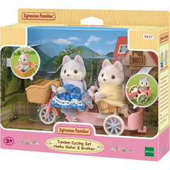 Sylvanian Families 5637 Tandem Cycling Set - Husky Sister & Brother