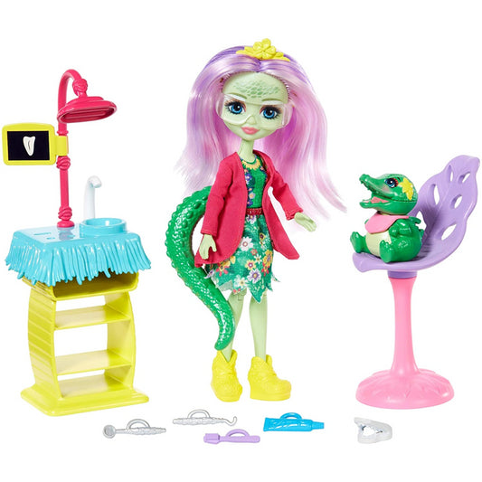 Enchantimals Smilin Dentist Playset with Andie Alligator Doll 6-Inch