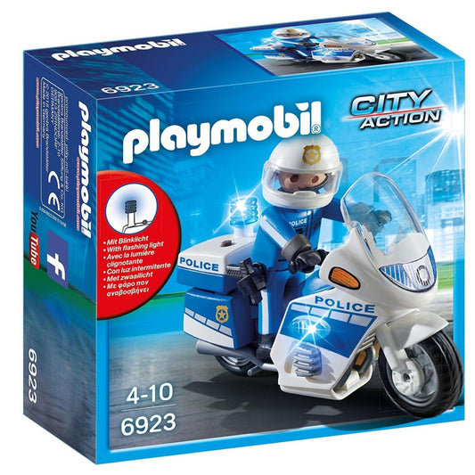 Playmobil 6923 City Action Police Bike with LED Light - Maqio