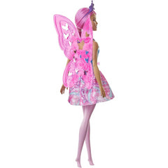 Barbie Dreamtopia Fairy Doll 12-Inch with Pink and Blue Jewel Pink Hair & Wings