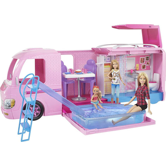 Barbie Dream Camper Playset Transforming Van & Fold Out Campsite & Pool