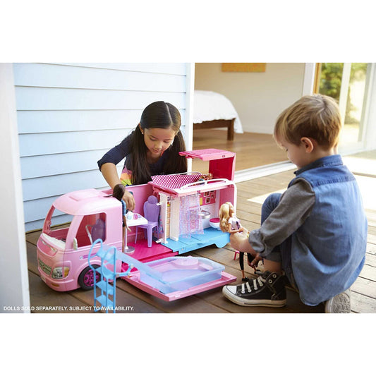 Barbie Dream Camper Playset Transforming Van & Fold Out Campsite & Pool