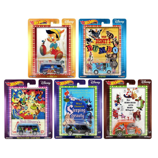 Hot Wheels Version 1 Set of 5 Walt Disney Classic Set of 5 Vehicles