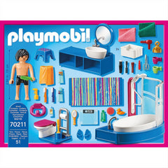 Playmobil 70211 Dollhouse Furnished Bathroom Playset