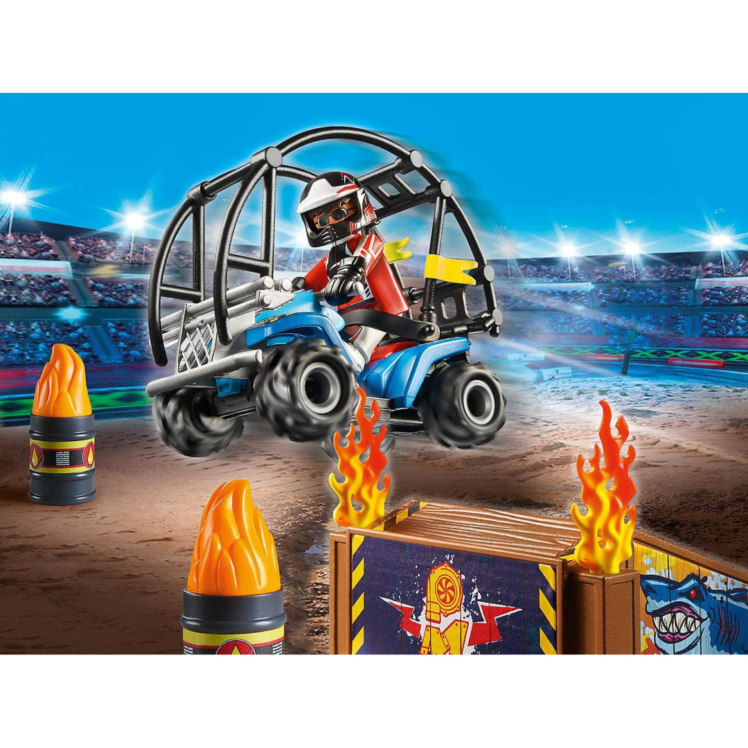 PLAYMOBIL Stunt Show Motocross with Fiery Wall 