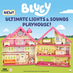 Bluey Ultimate Lights & Sounds Furnished Playhouse Collectable & 2.5in Figures