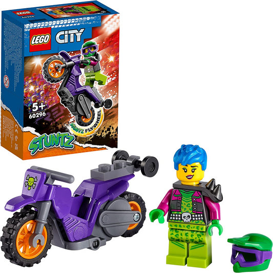 Lego City Stuntz Wheelie Stunt Bike Set & Minifigure 60296