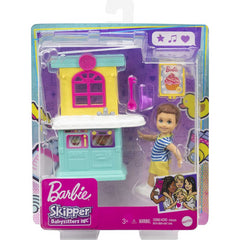 Barbie Skipper Babysitters Set with Small Toddler Doll & Kitchen Playset