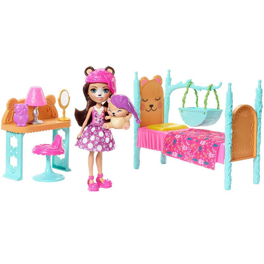 Enchantimals FRH46 Dreamy Bedroom Playset with Bren Bear Doll and Snore Figure - Maqio