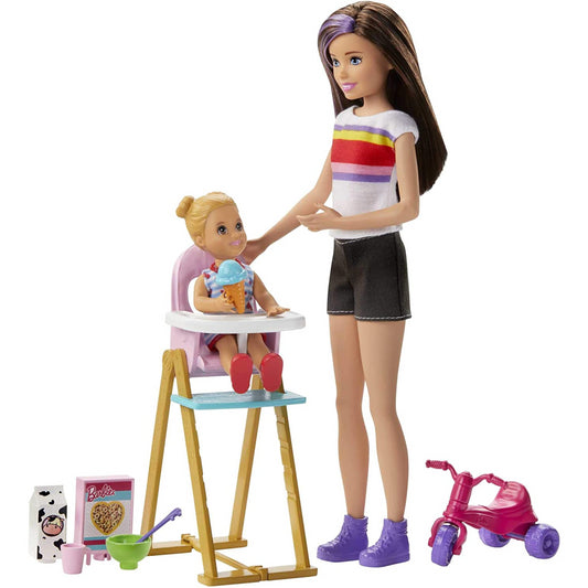 Barbie Skipper Babysitters Inc 2 Dolls and Play Accessories Feeding Time