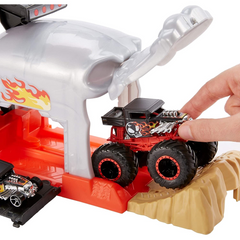 Hot Wheels Team Bone Shaker Monster Trucks Pit And Launch Play Set