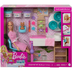 Barbie Face Mask Spa Day Playset with Barbie Doll Puppy Toy and Spa