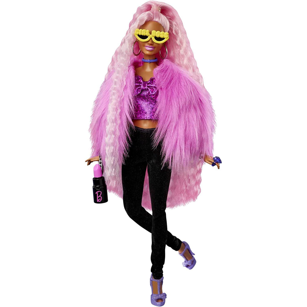 Barbie Extra Doll with Clothes and Accessories Pink Long Hair – Maqio