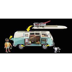 Playmobil 70826 Volkswagen T1 Camping Bus Blue Surfer Van