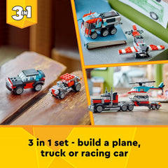 LEGO Creator 31146 3in1 Flatbed Truck with Helicopter Toy