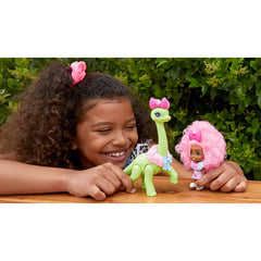 Cave Club Tots 3.5 inch Small Doll with Dinosaur & Curly Pink Hair - Diva