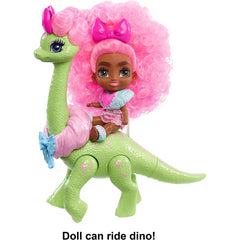 Cave Club Tots 3.5 inch Small Doll with Dinosaur & Curly Pink Hair - Diva