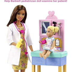 Barbie Pediatrician Playset Brunette Doll Exam Table X-Ray