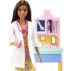 Barbie Pediatrician Playset Brunette Doll Exam Table X-Ray