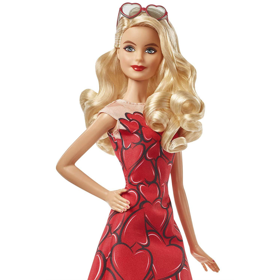 Barbie Collectable Celebration Doll with Red Hearts Dress FXC74