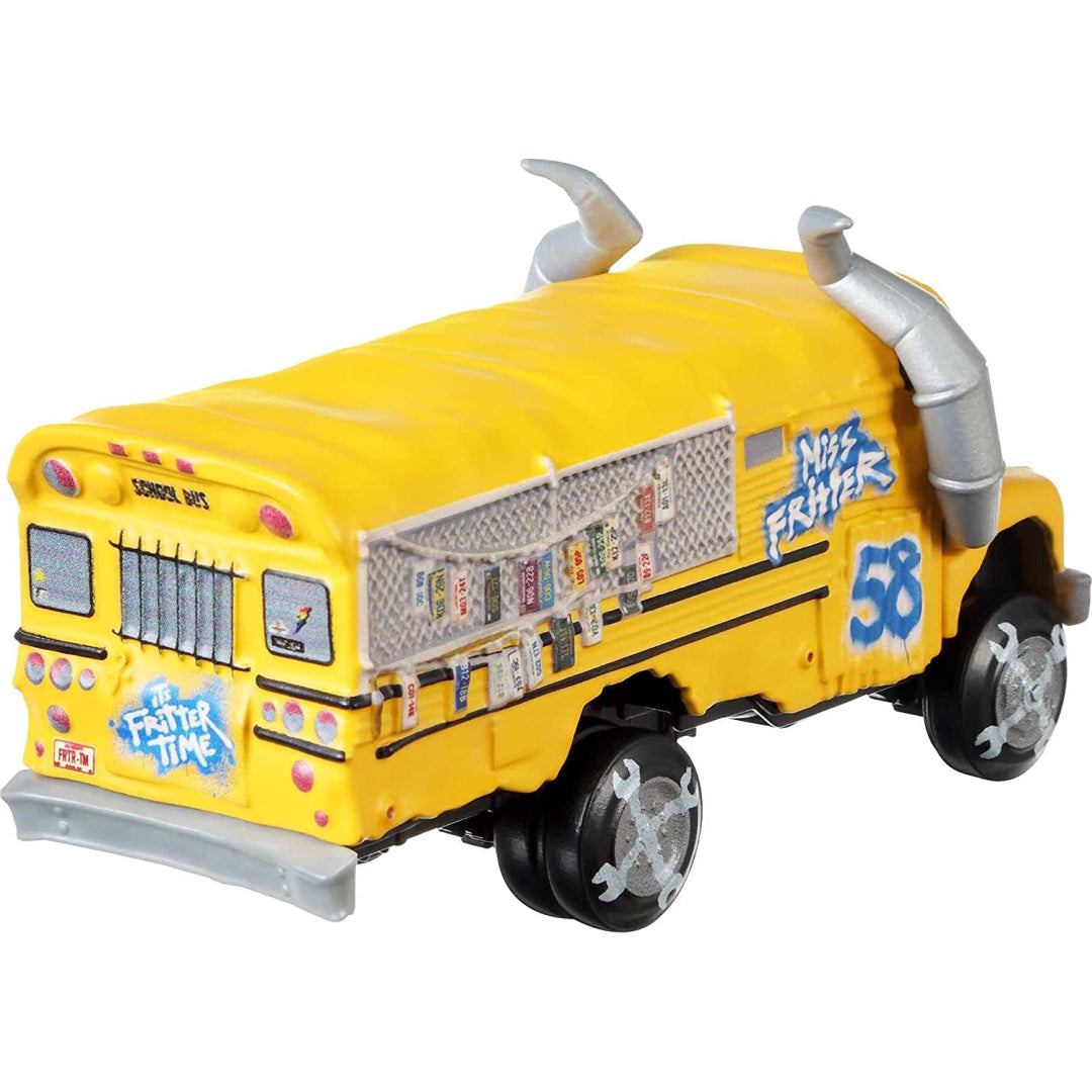 Cars Disney Pixar Yellow Bus Vehicle Toy Miss Fritter