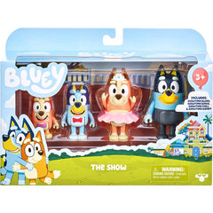 Bluey The Show 4 Pack 3in Bluey Bingo Chilli and Bandit  Action Figures