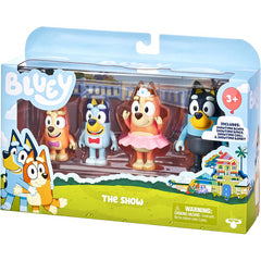 Bluey The Show 4 Pack 3in Bluey Bingo Chilli and Bandit  Action Figures