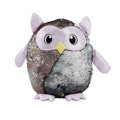 Shimmeez Leo The Owl Sparkling Sequin Changing Soft Toy - Maqio