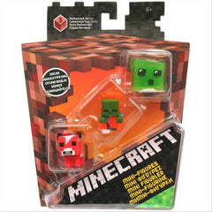 Minecraft Zombie Flames, Slime Cube & Mooshroom Mini Action Figures - Maqio