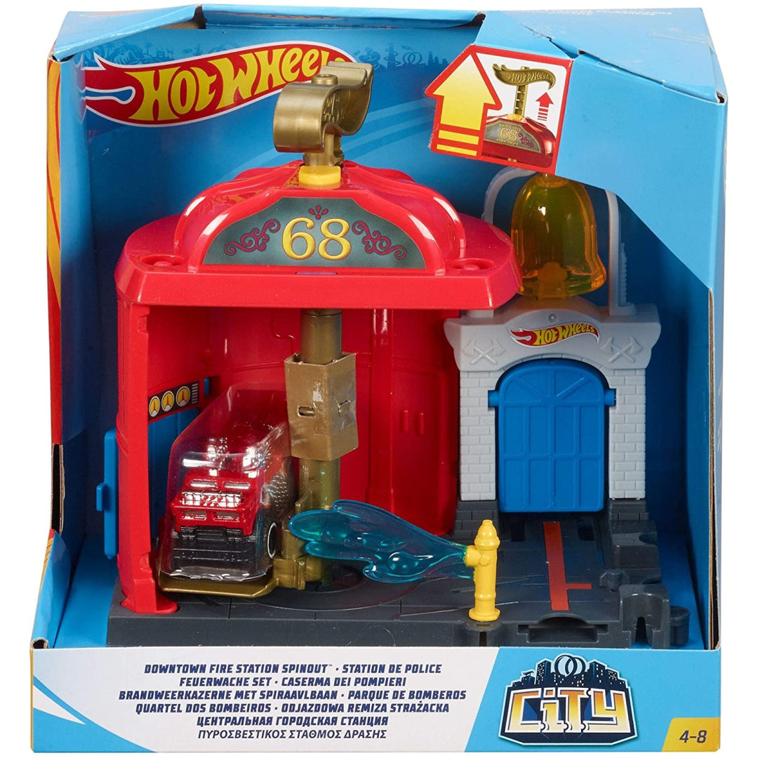 Hot Wheels City Downtown Fire Station Spinout Play Set - Maqio