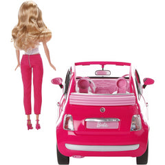 Barbie with Fiat 500 car in Pink - Maqio