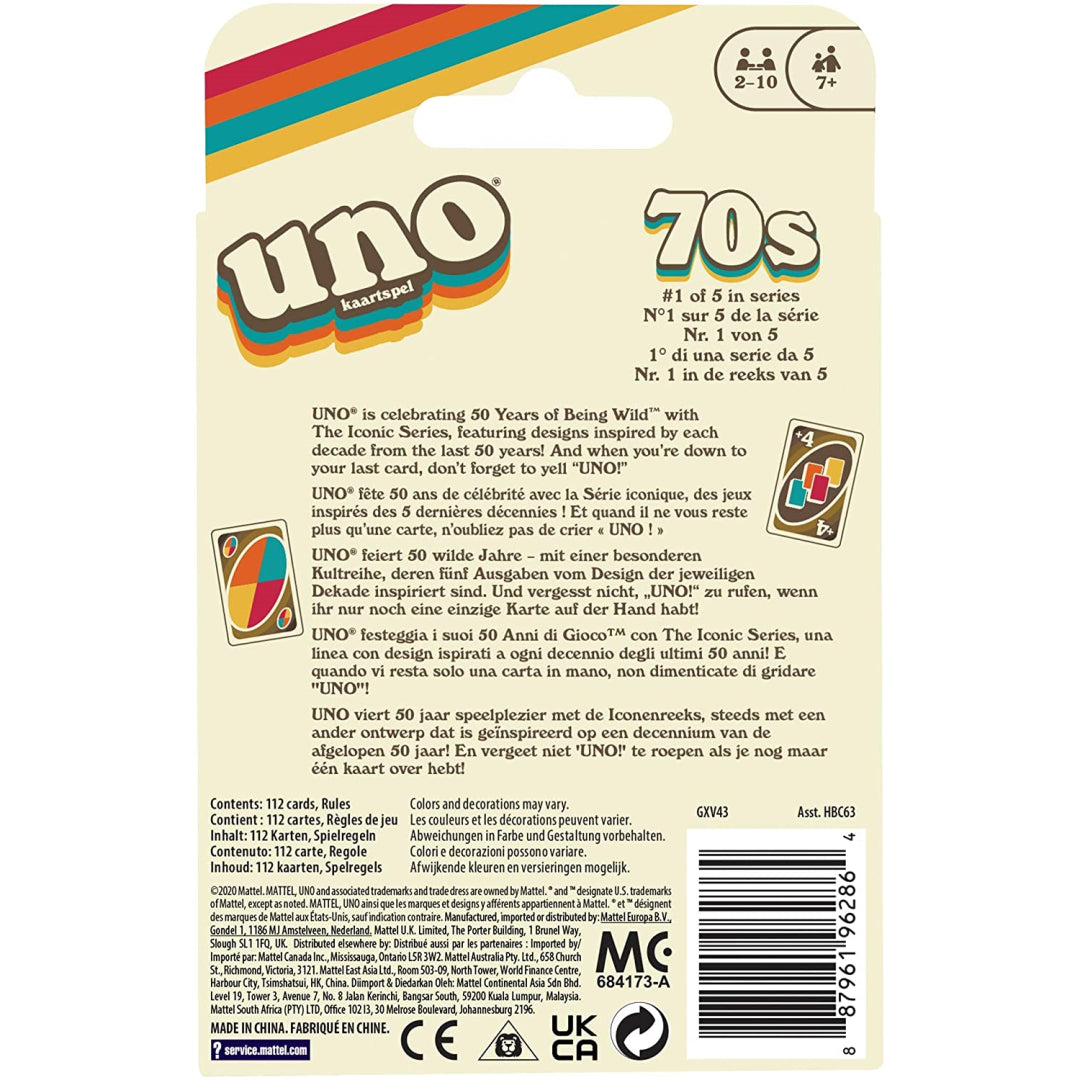 UNO Iconic Series 1970's Card Game - Maqio