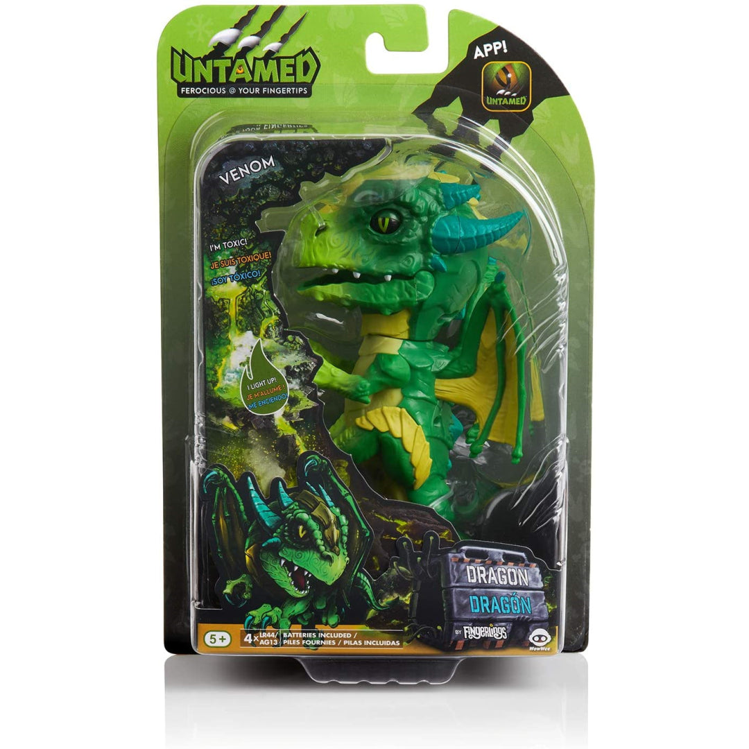 Wow Wee Fingerlings Untamed Dragon â€“ Series 1 â€“ Venom (Green) 3862 - Maqio