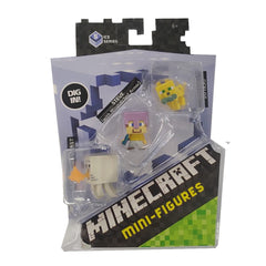 Minecraft Steve, Ocelot & Attacking Ghost Mini Action Figures - Maqio