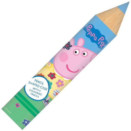 Peppa Pig Pencil Shaped Case & 8 Pencils - Maqio