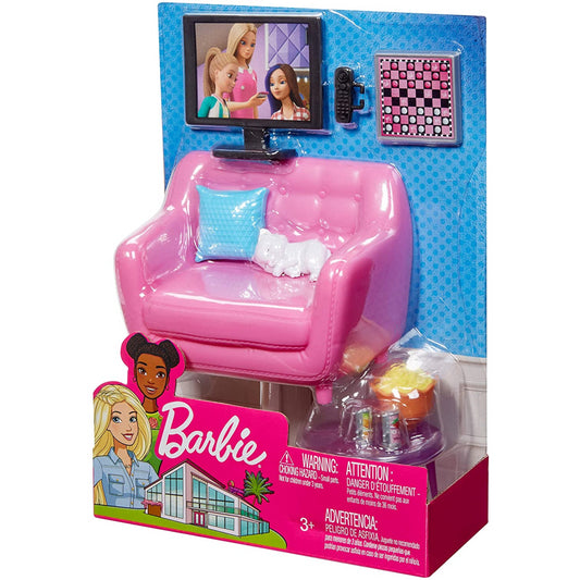 Barbie Indoor Furniture Set - Living Room with Kitten FXG36 - Maqio