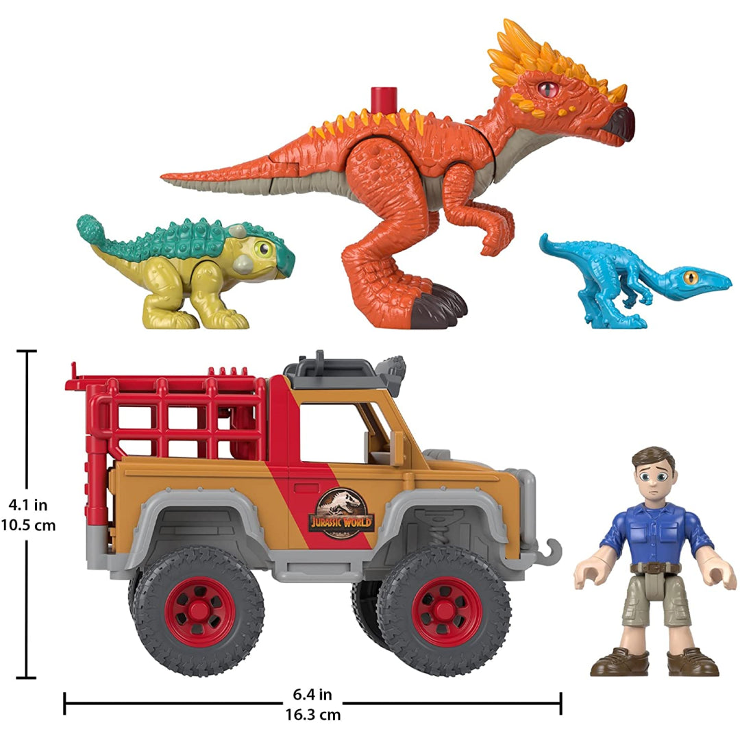 Imaginext Jurassic World Camp Cretaceous Runaway Dinos Vehicle Set - Maqio