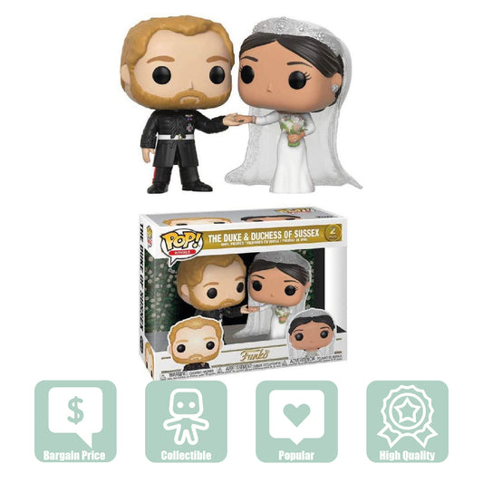 Funko 35720 POP! ROYALS: The Duke & Duchess of Sussex - Maqio